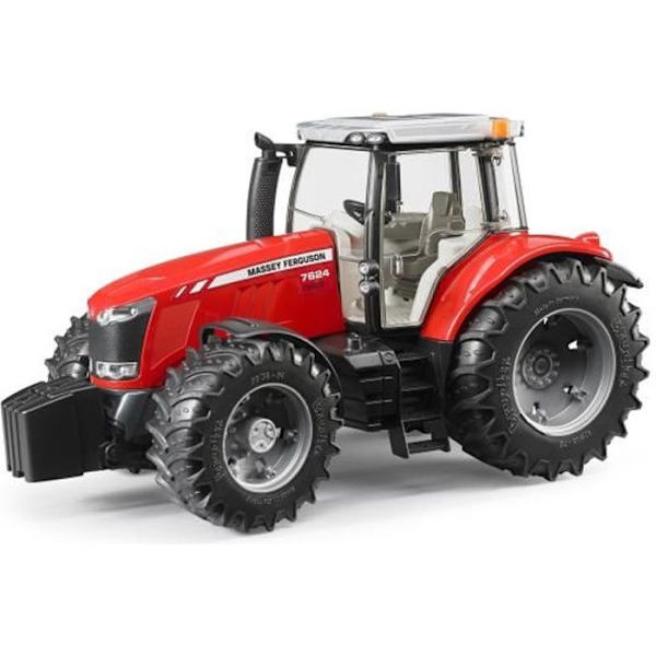Massey Ferguson 7624 traktori - BRUDER - Avattava konepelti ja ohjaamon ovi Röd