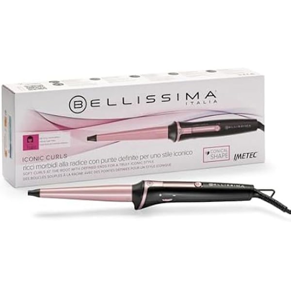 Kiharrin - BELLISSIMA - Ikoniset kiharat - Keraaminen pinnoite - Lämpötila 150-210°C - Kaapeli 1,8m Rosa och svart