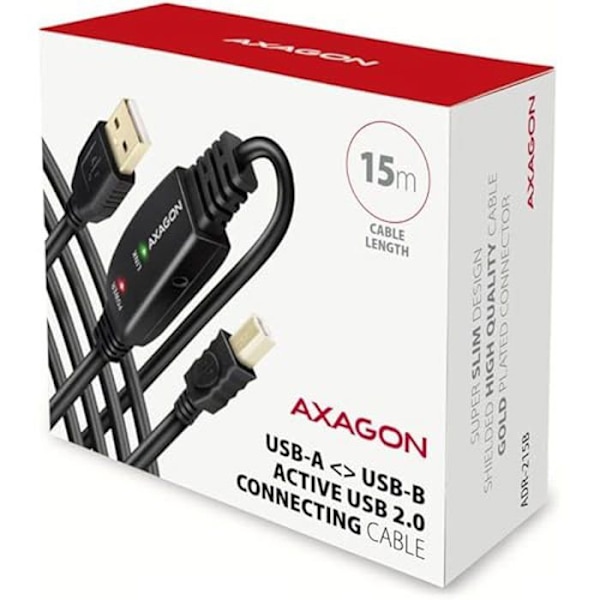 USB-kaapeli - AXAGON - ADR-215B - Aktiivinen - USB-A to USB-B - 15m