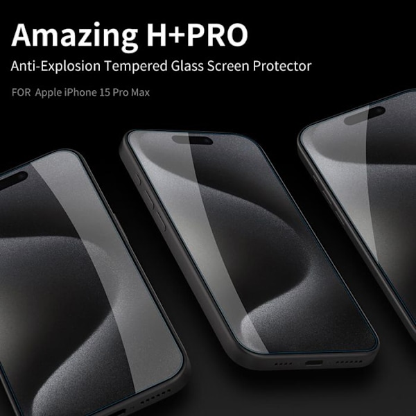 Hærdet glas til iPhone 15 Pro - Nillkin Amazing H+PRO - Gennemsigtig