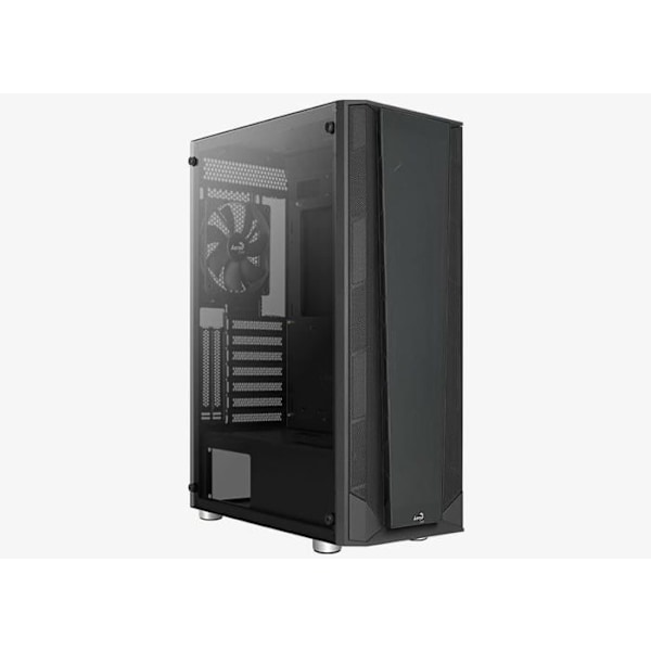 Mid-Tower ATX PC-taske med Aerocool Prism v1 glaspaneler - sort - TU Sort