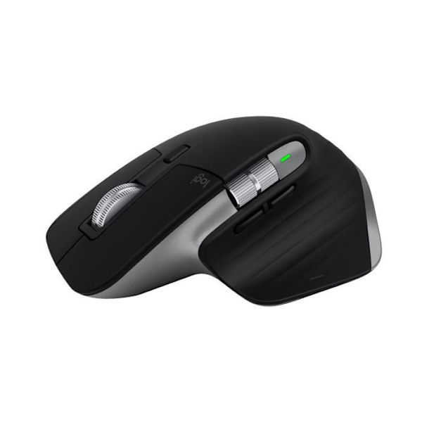 Logitech MX Master 3S -hiiri Macille - Langaton Bluetooth - Sivuharmaa musta, Hopea