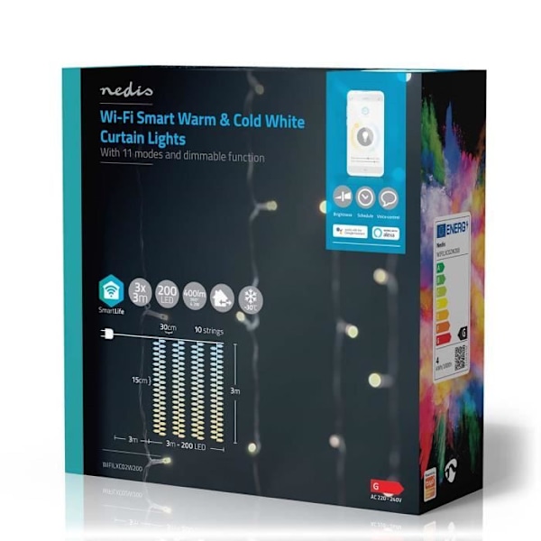 Nedis Decorative LED SmartLife | WIFILXC02W200 |Musta