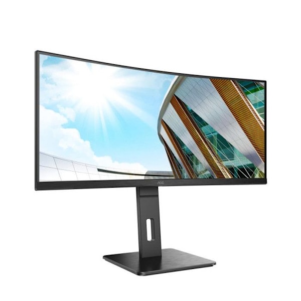 AOC CU34P2A 86 cm (34 tommer) buet skærm (HDMI, DisplayPort, USB-hub, 3440 x 1440 px, 100 Hz, FreeSync) sort