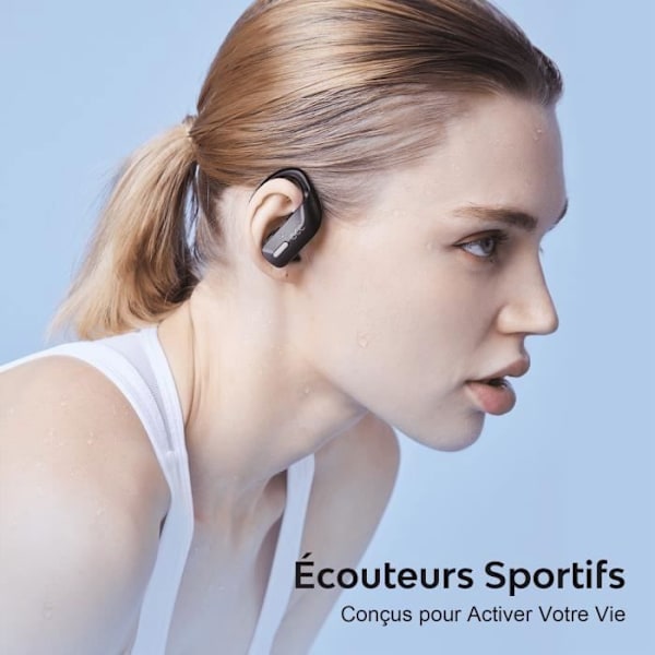 Trådløse høretelefoner - VEATOOL - In-ear model - Bluetooth 5.1 - IPX5 vandtæt - 48 timers batterilevetid Svart