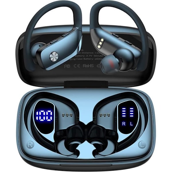 VEATOOL Trådlös sporthörlur Bluetooth 5.1 Vattentät IPX5 Stereoljud 48h Autonomi Inbyggd mikrofon Svart Svart