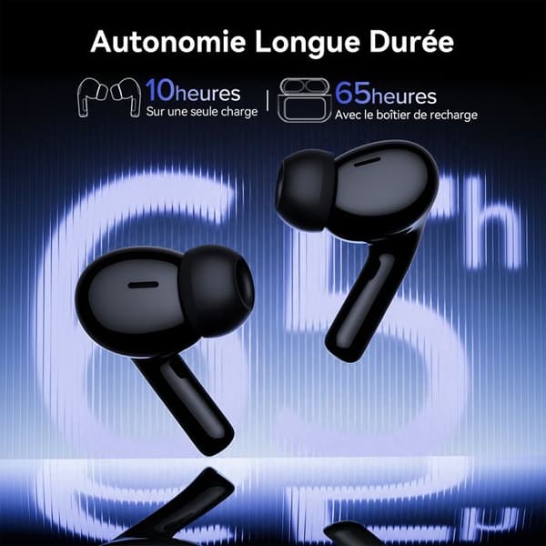 VEATOOL Trådløse Bluetooth-høretelefoner Bluetooth 5.4 med Multifunktionel LED Touchskærm Støjdæmpning ANC/ENC Svart