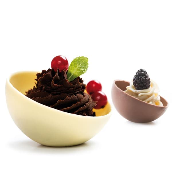 Semisfär Halvkupol med botten Pralinform 5st Polykarbonat Chokladform - Decora multifärg