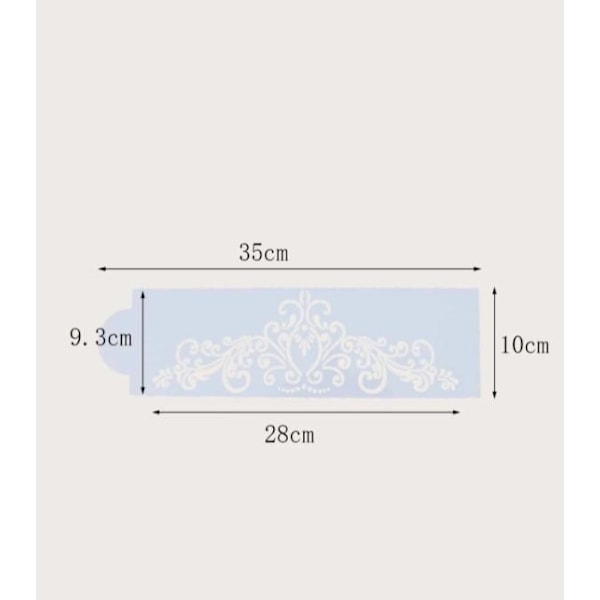 Tårtstencil Schablon Damask 4-Pack Vit