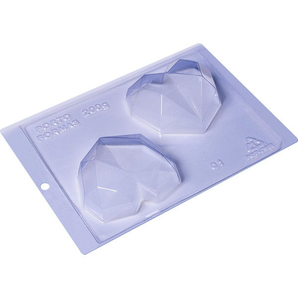 Pralinform Hjärta Diamant - Porto Formas 01 - Special 3 Part Mold Transparent