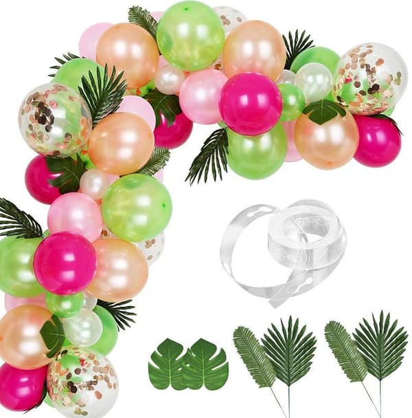 Ballongbåge - Grön/Rosa Hawaiitema Grön