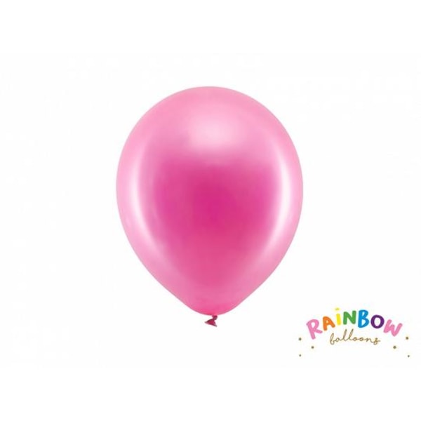 Metallic rosa Ballonger 23cm 10st Rainbow Rosa