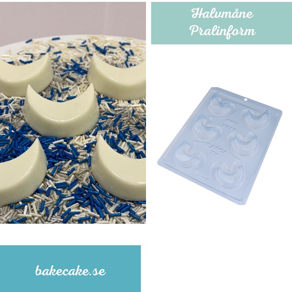 Pralinform Halvmåne Chokladform - BWB 9575 - Special 3 Part Mold Transparent