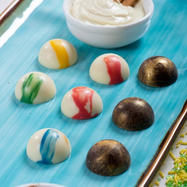 Semisfär Halvkupol Dome Pralinform 6st Polykarbonat Chokladform - Decora multifärg
