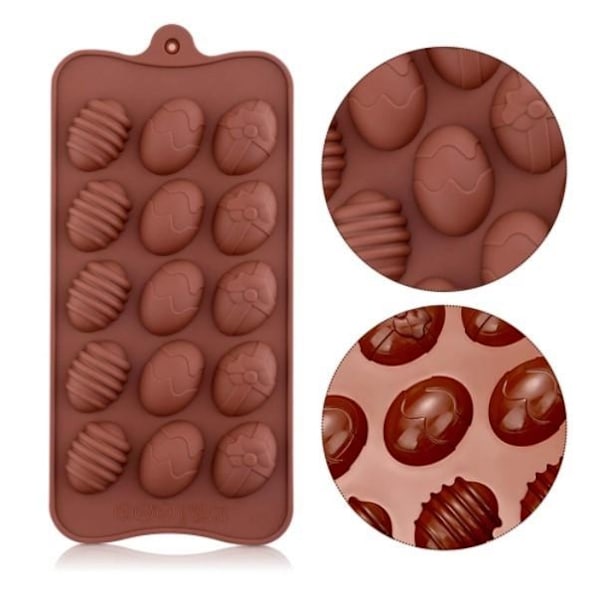 Små Ägg Påskägg Silikonform Chokladform Pralinform Form för Praliner Brun