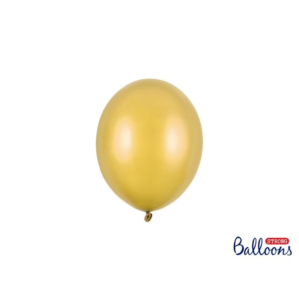 Metallic guld Ballonger Starka Ballonger 12cm, Metallic guld Guld