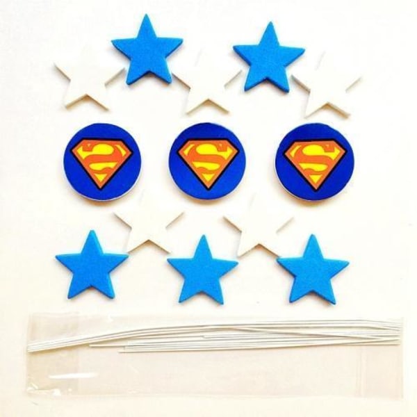 Stjärnor Cake Topper Superman Stålmannen Blå