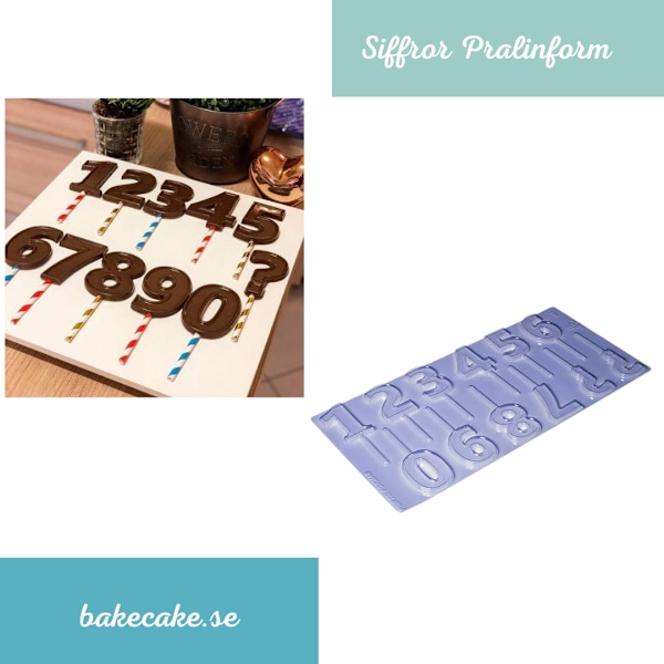 Pralinform Siffror Klubbor - Caketoppers - Chokladform - Porto Formas 851 Transparent