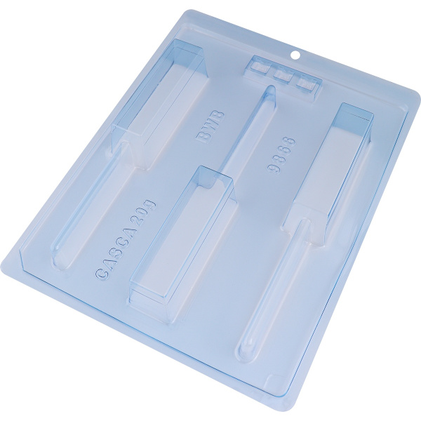 Pralinform Klubba Chokladform - BWB 9866 - Special 3 Part Mold Transparent