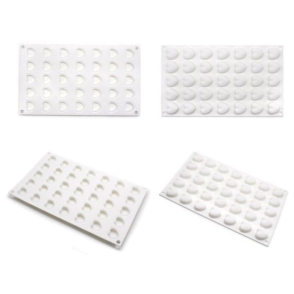 Hjärtan 35st Silikonform | Mousseform Vit