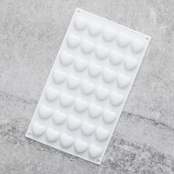 Hjärtan 35st Silikonform | Mousseform Vit
