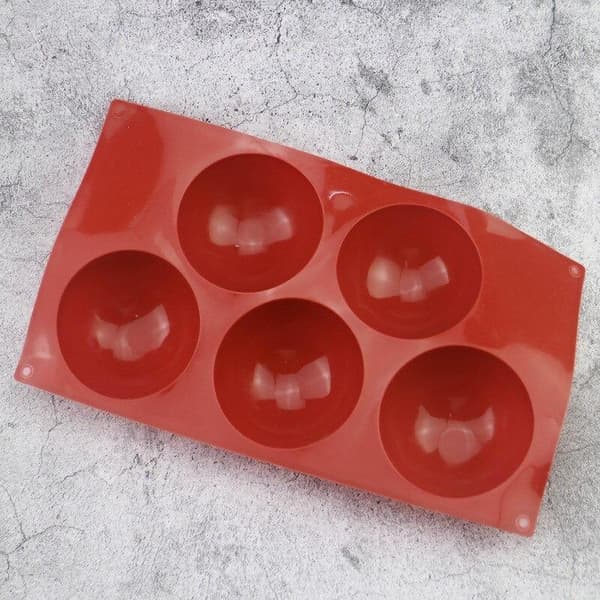 5 Halvklot SIlikonform Semisfär Mousseform Chokladform Pralinform Dome Brun