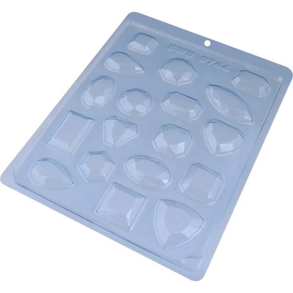 BWB Simple Mold - Pedras Preciosas 9744 - Pralinform Chokladform Diamanter Transparent