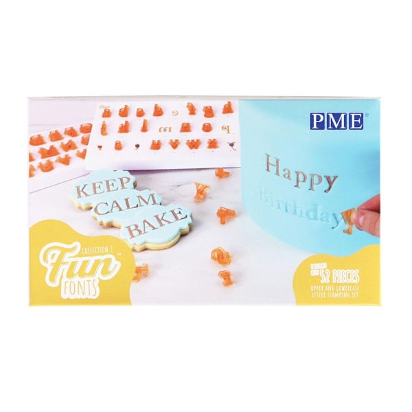 Stämpelset, Kakor &amp; Muffins Set Bokstäver, Fun Fonts - PME Cupcakes &amp; Cookies Blå