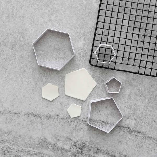 Fotboll Hexagon Utstickare 4st Vit