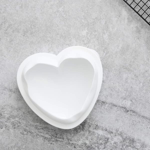 Hjärta Silikonform Mousseform | Mirror Glaze Vit