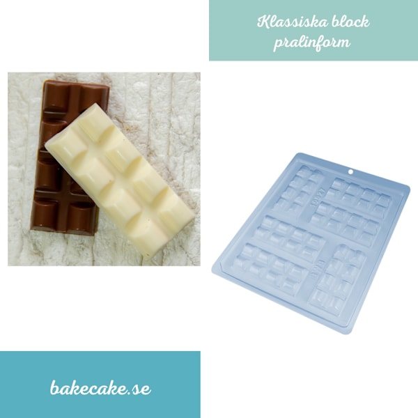 BWB 10027 - Pralinform Chokladform Chokladkaka Liten - Simple Mold Transparent