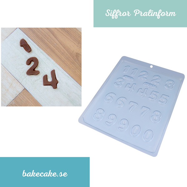 Pralinform Siffror Chokladform - Numbers - BWB 380 Transparent