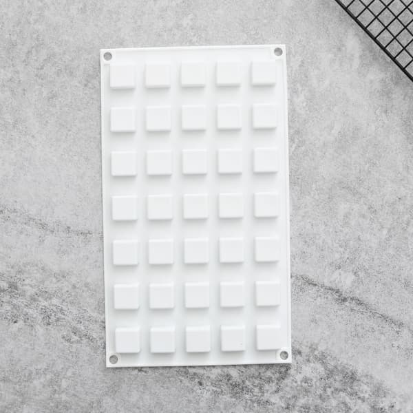 Fyrkanter 35st Silikonform | Mousseform Pralinform Vit