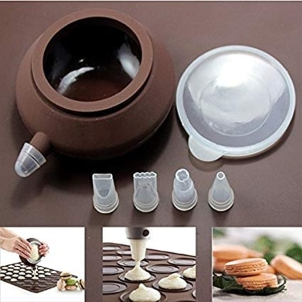 Macaron Dekorationsset Kaksprits - BakeCake Brun