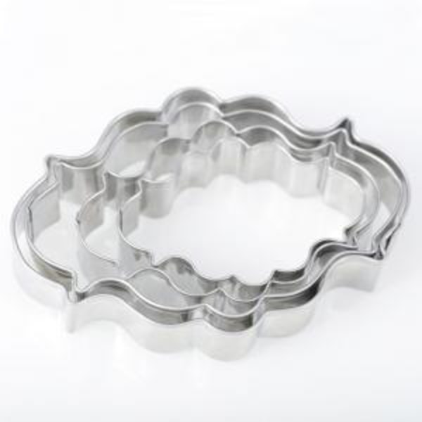 Rektangulär Utstickare Ramar Cookie Cutters Set 4st Rostfritt St Silver