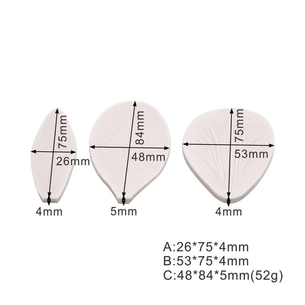 Orkidé Petal Veiner Set 3 Delar, Silikonform Grön