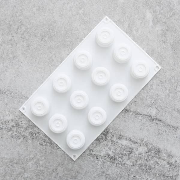 Cylinder 12st Rund Silikonform | Mousseform Vit