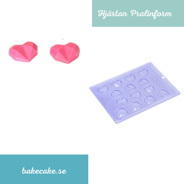 Pralinform Hjärta Diamant Chokladform - Porto Formas 451 Transparent