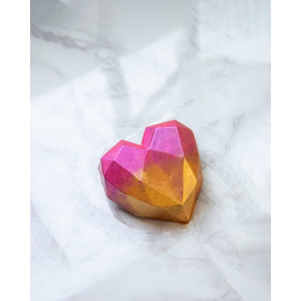 Pralinform Diamant Hjärtan 4st Chokladform - BWB 9836 - Special 3 Part Mold Transparent