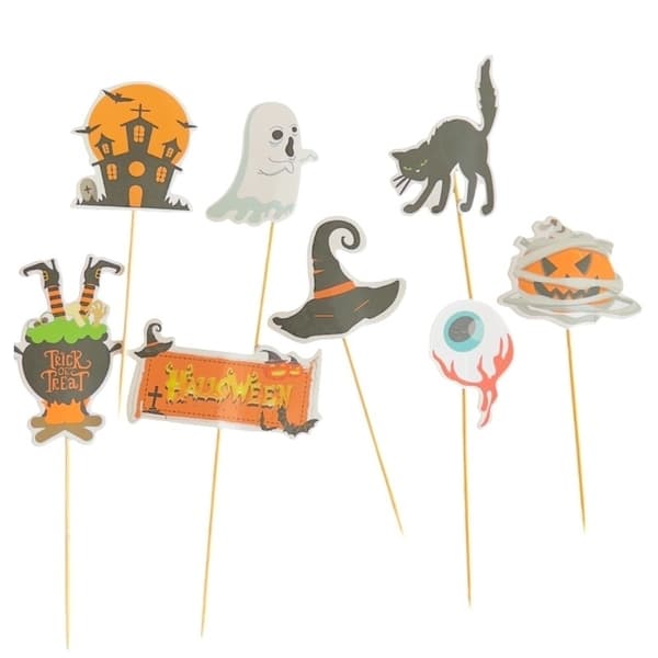 Tårtdekorationer Halloween – 8 st multifärg