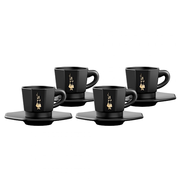 MOKA kopp m.fat set/4  Bialetti® Svart