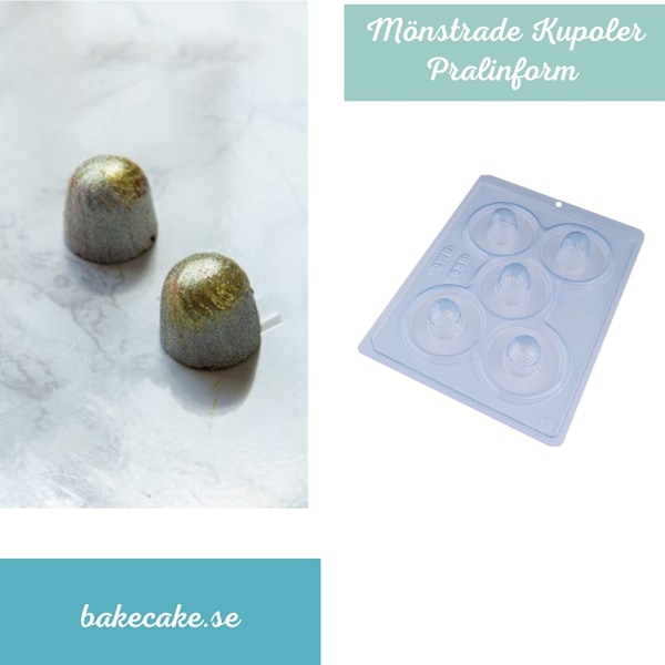 BWB 835 - Special 3-Part Mold - Pralinform Mönstrade Kupoler Chokladform Transparent