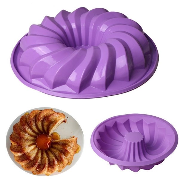 Silikonform Bakform Sockerkaka Spiral multifärg