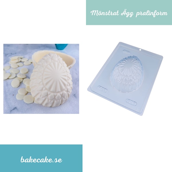 Pralinform Mönstrat Ägg 400g - BWB 805 - 3 Part Mold Transparent