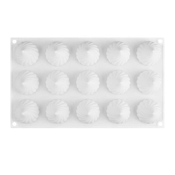 Silikonform Pralinform Spiralformad Gräddbullar 15st Vit