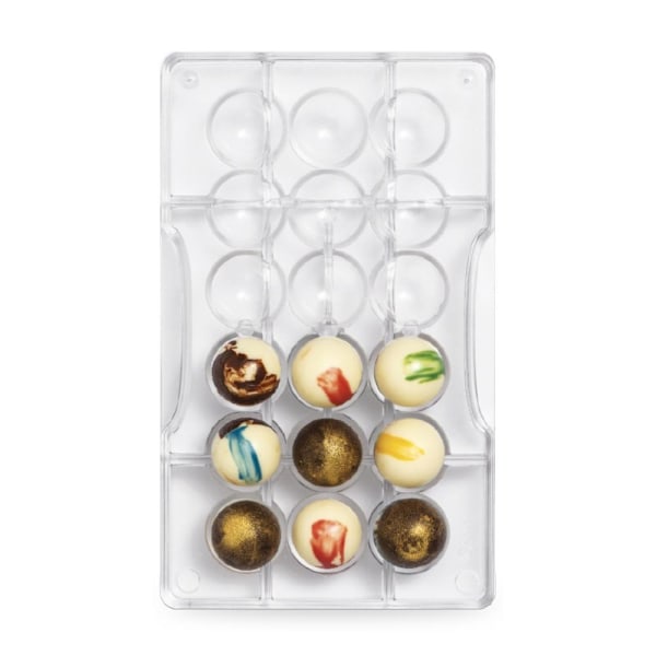 Semisfär Halvkupol Dome Pralinform 18st Polykarbonat Chokladform - Decora multifärg