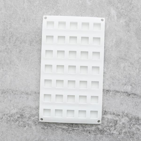 Fyrkanter 35st Silikonform | Mousseform Pralinform Vit