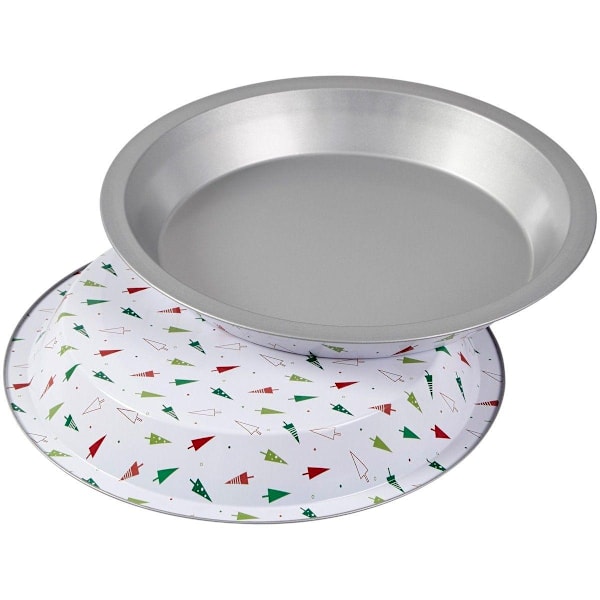 Engångsform 2-Pack Semi-Disposable Tin Pie Pan Xmas - Wilton multifärg