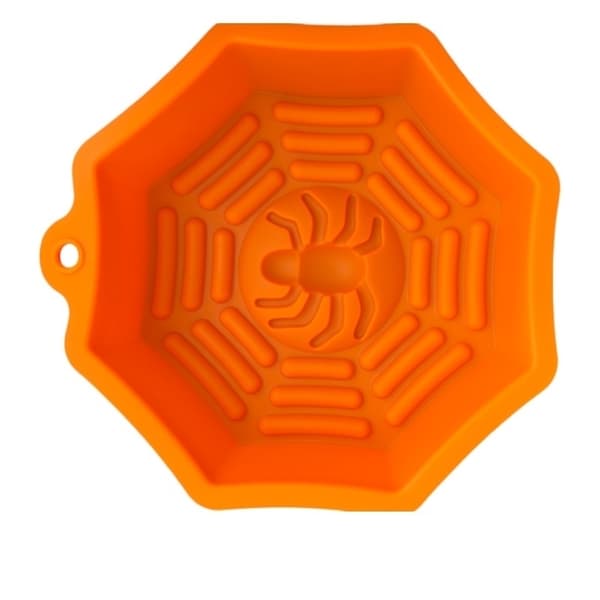 Halloween Silikonform Spindelnät - Stor Bakform Orange