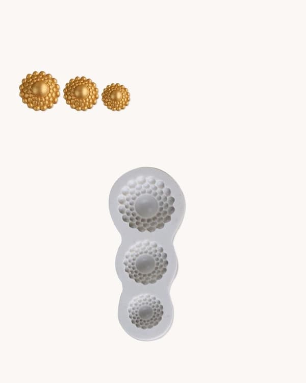 Knappar 3 st Silikonform Mynta